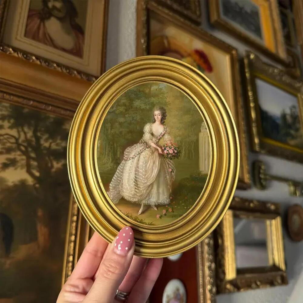 Vintage Style Miss Duthe Art Print Framed Oval